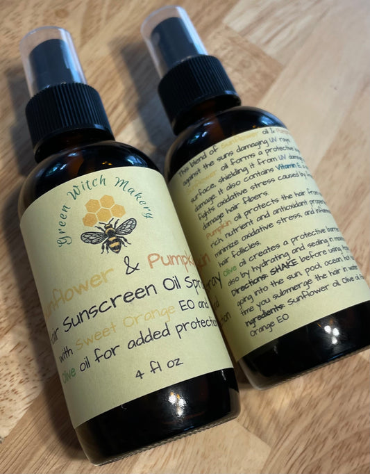 Sunflower & Pumpkin Sunscreen Oil Spray w/ Olive oil for added protection